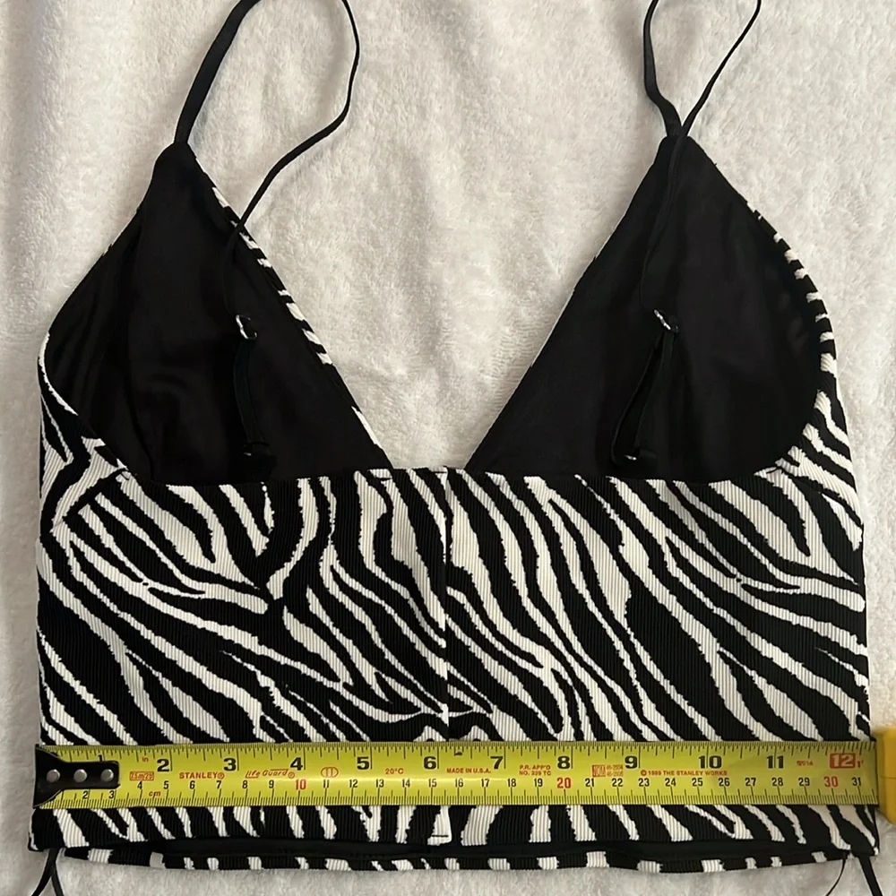 Zara Zebra Print crop Top Bralette with adjustable straps - Small - Picture 12 of 15
